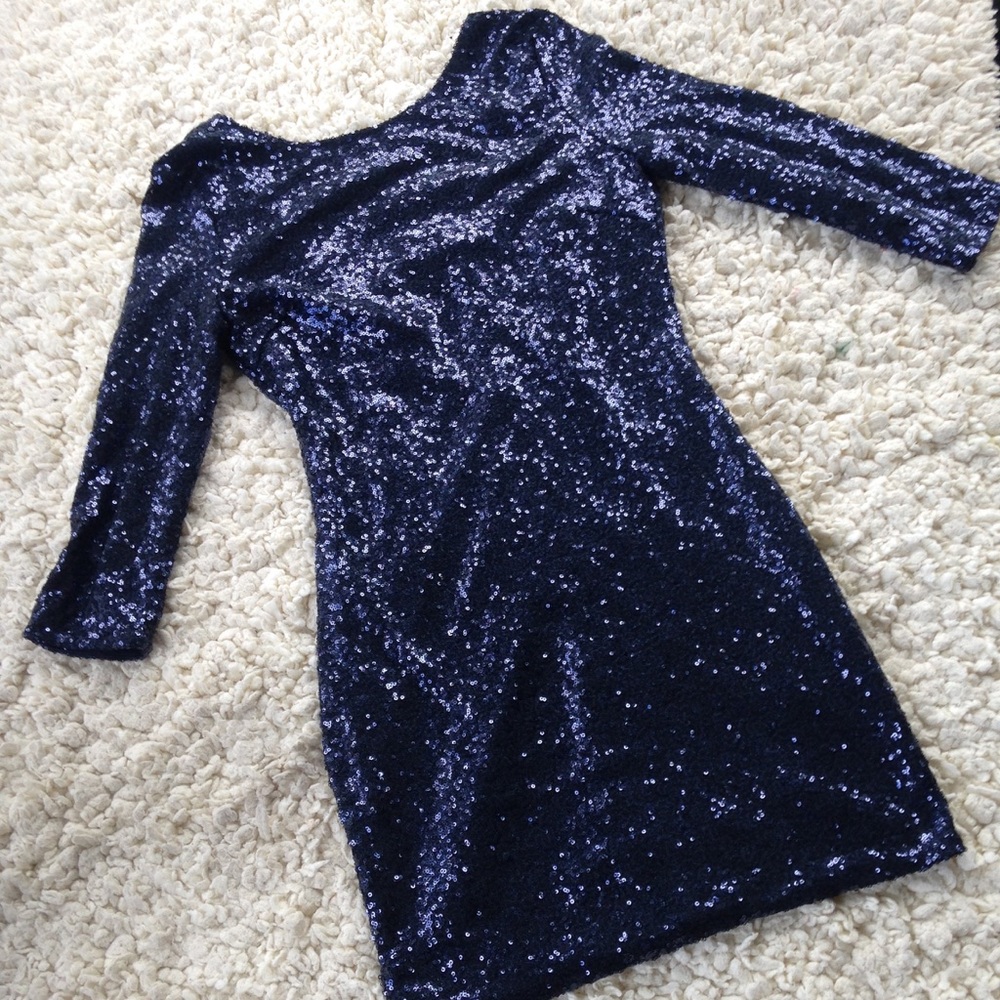 Navy mini sequins dress